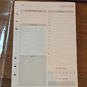 Daily Planner Refill Pages